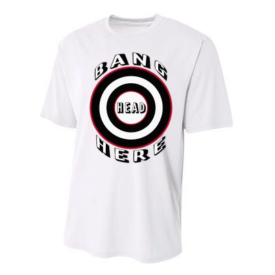 Bang Head Here Funny Stress Reduction Humor Performance Sprint T-Shirt