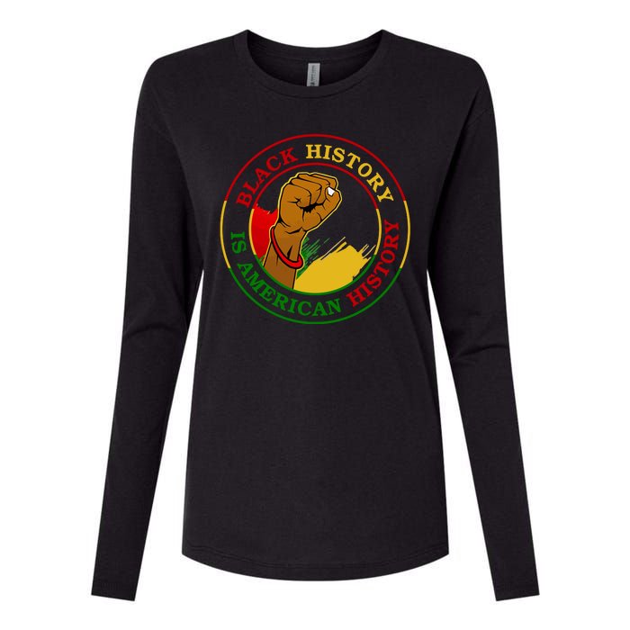 Black History Is American History Fist Womens Cotton Relaxed Long Sleeve T-Shirt