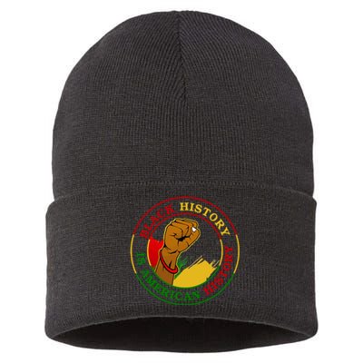 Black History Is American History Fist Sustainable Knit Beanie