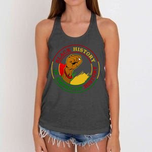 Black History Is American History Fist Women's Knotted Racerback Tank