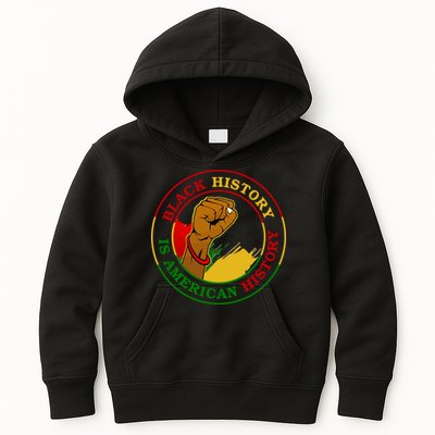 Black History Is American History Fist Kids Hoodie