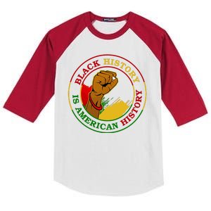 Black History Is American History Fist Kids Colorblock Raglan Jersey