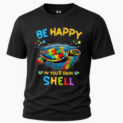Be Happy In Your Own Shell Autism Awareness Turtle Performance Shirt