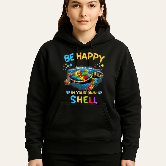 Be Happy In Your Own Shell Autism Awareness Turtle Hoodie