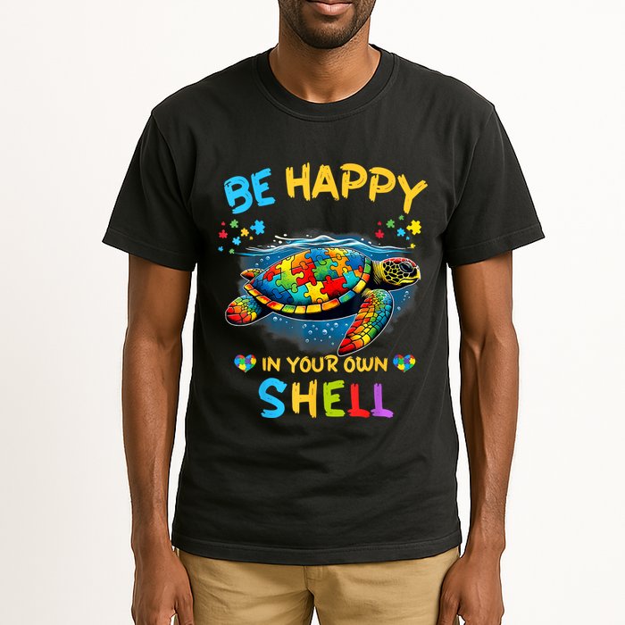 Be Happy In Your Own Shell Autism Awareness Turtle Tall T-Shirt