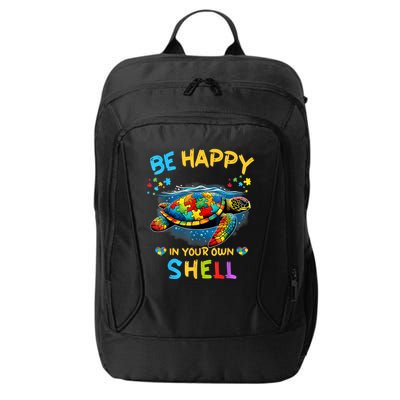 Be Happy In Your Own Shell Autism Awareness Turtle City Backpack