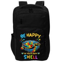 Be Happy In Your Own Shell Autism Awareness Turtle Impact Tech Backpack