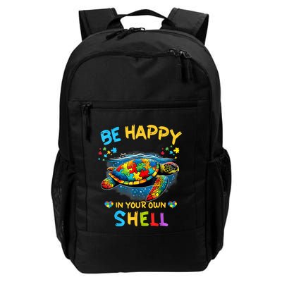 Be Happy In Your Own Shell Autism Awareness Turtle Backpack