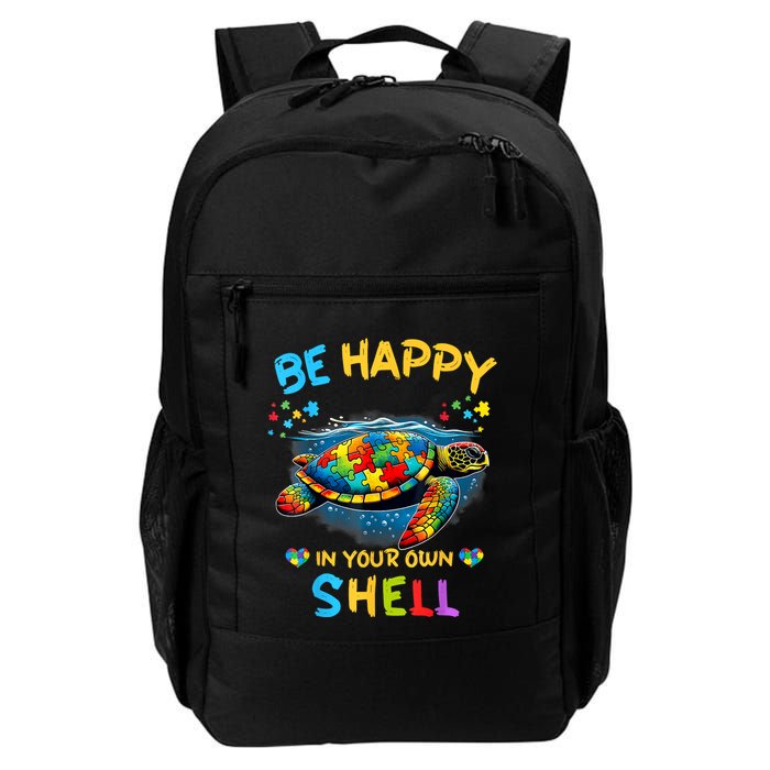Be Happy In Your Own Shell Autism Awareness Turtle Backpack