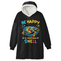 Be Happy In Your Own Shell Autism Awareness Turtle Hooded Wearable Blanket