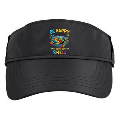 Be Happy In Your Own Shell Autism Awareness Turtle Adult Drive Performance Visor