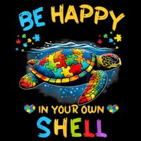 Be Happy In Your Own Shell Autism Awareness Turtle Bucket Hat