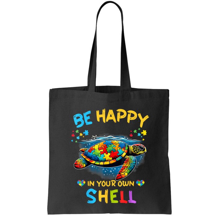 Be Happy In Your Own Shell Autism Awareness Turtle Bag