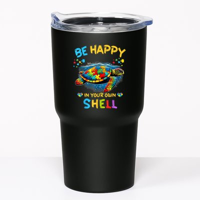 Be Happy In Your Own Shell Autism Awareness Turtle Tumbler