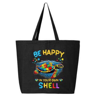 Be Happy In Your Own Shell Autism Awareness Turtle 25L Jumbo Tote