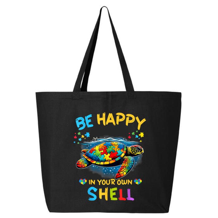 Be Happy In Your Own Shell Autism Awareness Turtle 25L Jumbo Tote