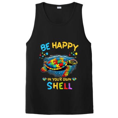 Be Happy In Your Own Shell Autism Awareness Turtle PosiCharge Competitor Tank