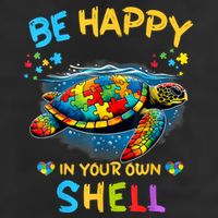 Be Happy In Your Own Shell Autism Awareness Turtle Trucker Hat
