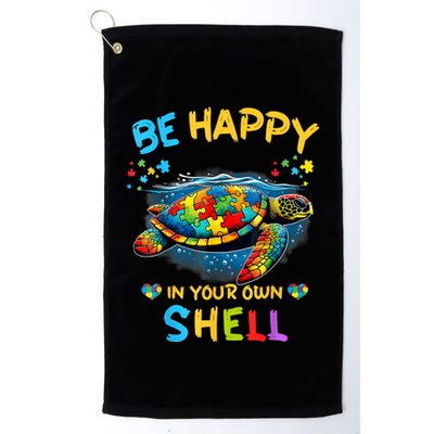Be Happy In Your Own Shell Autism Awareness Turtle Golf Towel