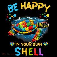 Be Happy In Your Own Shell Autism Awareness Turtle Visor