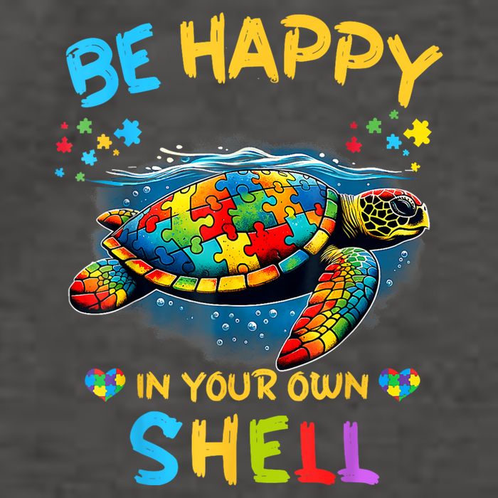 Be Happy In Your Own Shell Autism Awareness Turtle Vector Backpack