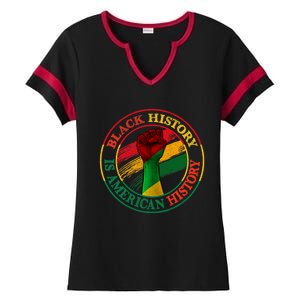 Black History Is American History African American Gifts Ladies Halftime Notch Neck Tee