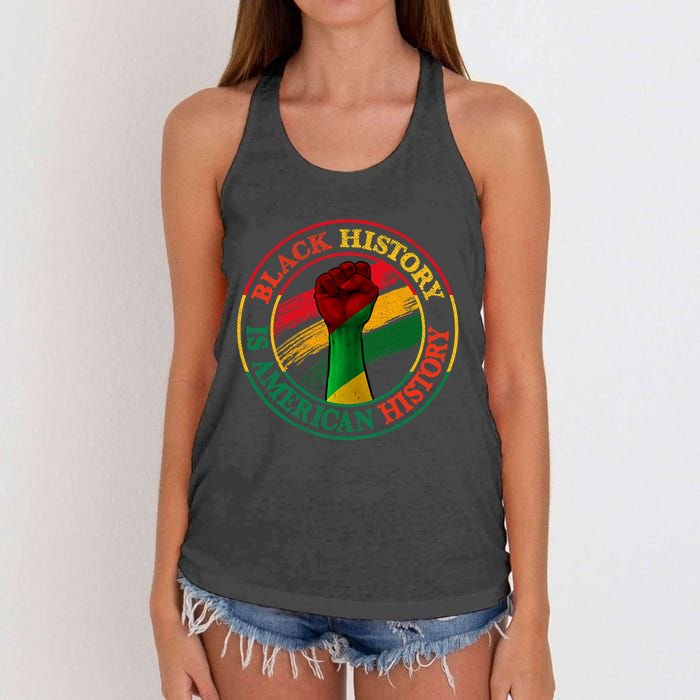 Black History Is American History African American Gifts Women's Knotted Racerback Tank