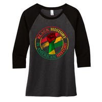 Black History Is American History African American Gifts Women's Tri-Blend 3/4-Sleeve Raglan Shirt