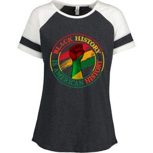 Black History Is American History African American Gifts Enza Ladies Jersey Colorblock Tee