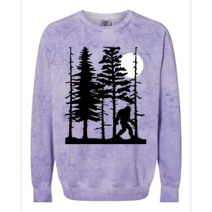 Bigfoot Hiding In Forest For Sasquatch Believers Gift Colorblast Crewneck Sweatshirt