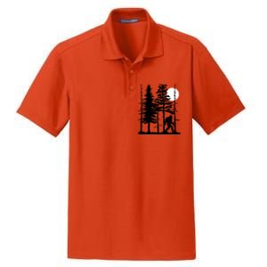 Bigfoot Hiding In Forest For Sasquatch Believers Gift Dry Zone Grid Polo