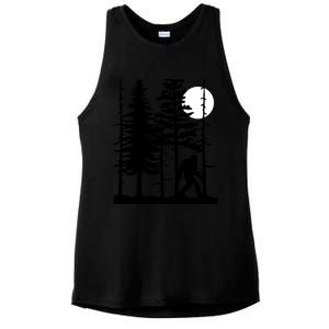 Bigfoot Hiding In Forest For Sasquatch Believers Gift Ladies PosiCharge Tri-Blend Wicking Tank