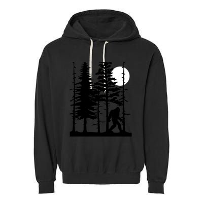 Bigfoot Hiding In Forest For Sasquatch Believers Gift Garment-Dyed Fleece Hoodie