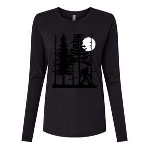 Bigfoot Hiding In Forest For Sasquatch Believers Gift Womens Cotton Relaxed Long Sleeve T-Shirt