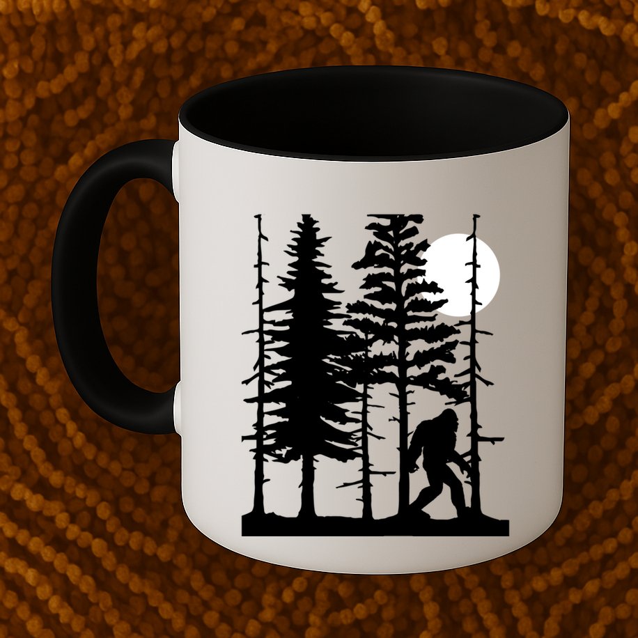 Bigfoot Hiding In Forest For Sasquatch Believers Gift Mug