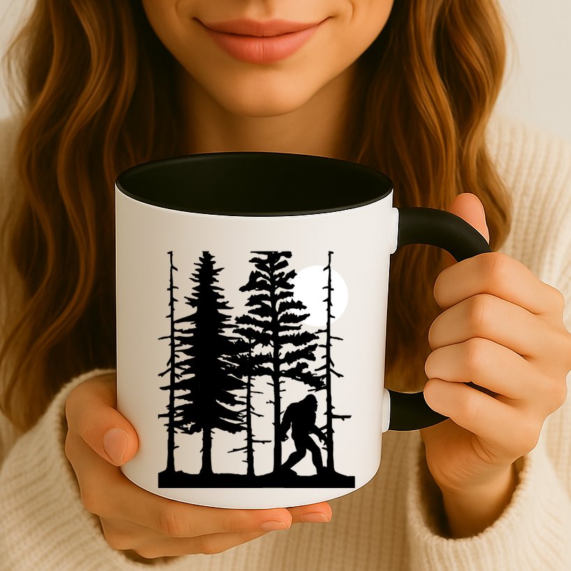 Bigfoot Hiding In Forest For Sasquatch Believers Gift Mug