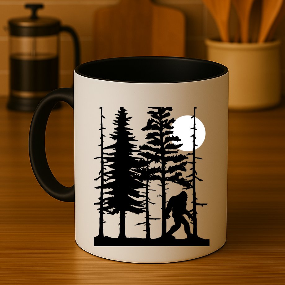 Bigfoot Hiding In Forest For Sasquatch Believers Gift Mug