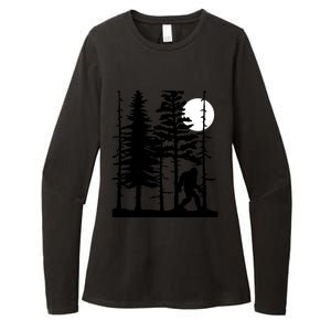 Bigfoot Hiding In Forest For Sasquatch Believers Gift Womens CVC Long Sleeve Shirt