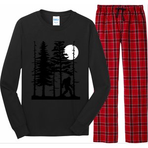 Bigfoot Hiding In Forest For Sasquatch Believers Gift Long Sleeve Pajama Set