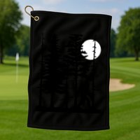 Bigfoot Hiding In Forest For Sasquatch Believers Gift Golf Towel