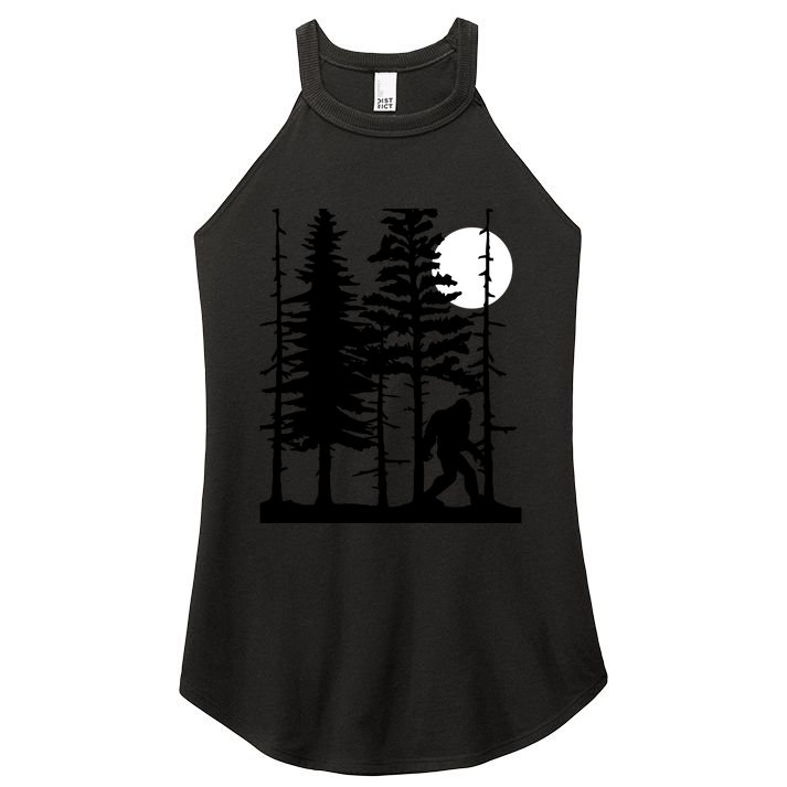 Bigfoot Hiding In Forest For Sasquatch Believers Gift Women's Perfect Tri Rocker Tank