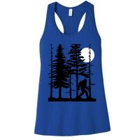 Bigfoot Hiding In Forest For Sasquatch Believers Gift Women's Racerback Tank