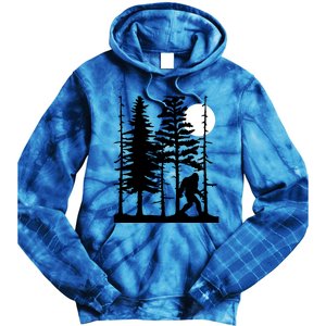 Bigfoot Hiding In Forest For Sasquatch Believers Gift Tie Dye Hoodie