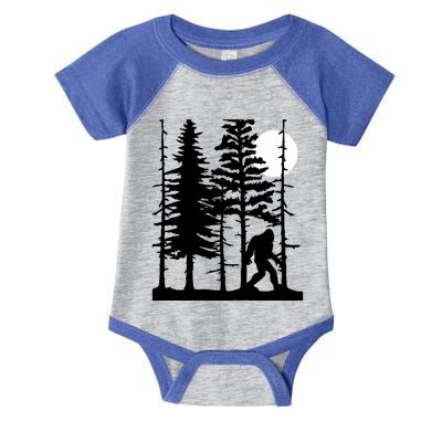 Bigfoot Hiding In Forest For Sasquatch Believers Gift Infant Baby Jersey Bodysuit