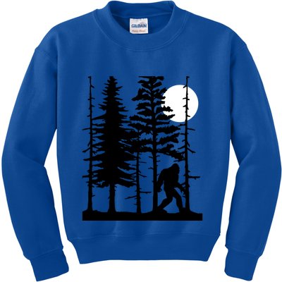 Bigfoot Hiding In Forest For Sasquatch Believers Gift Kids Sweatshirt