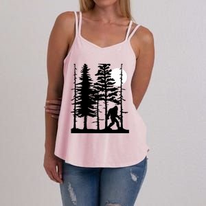 Bigfoot Hiding In Forest For Sasquatch Believers Gift Women's Strappy Tank