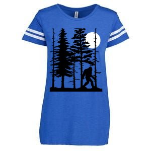 Bigfoot Hiding In Forest For Sasquatch Believers Gift Enza Ladies Jersey Football T-Shirt