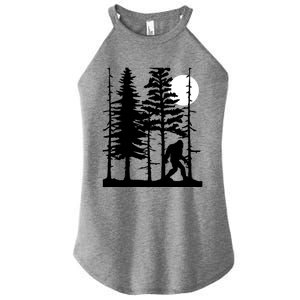 Bigfoot Hiding In Forest For Sasquatch Believers Gift Women's Perfect Tri Rocker Tank