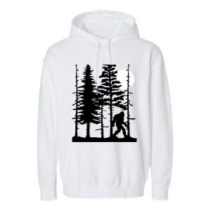 Bigfoot Hiding In Forest For Sasquatch Believers Gift Garment-Dyed Fleece Hoodie