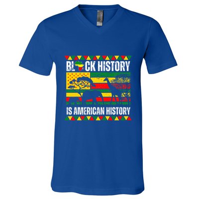 Black History Is American History Pride Melanin V-Neck T-Shirt